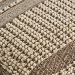 Rustic Wool And Cotton Large Pouf, Brown -House Furnish World GUEST 25d04233 53a5 4191 8f84 f1dc46305006