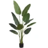 Artificial Plant, 60" Tall, Bird Of Paradise Tree, Indoor, Faux, Fake, Floor, Greenery, Potted, Decorative, Green Leaves, Black Pot