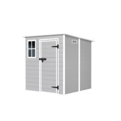 6x6 FT Outdoor Resin Storage Shed , Waterproof,with Floor & Window & Lockable Doors And Vents, Tool Shed For Bike,Garden,All Weather Use, Light Grey -House Furnish World GUEST 282603fb 54c6 428b a029 8b965eb43e0e