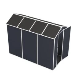 4*8ft Resin Storage Shed, High Quality Pp Material, Strong Structure, Waterproof, Rust And UV Proof, Large Storage Space,HD Window Lighting Dark Gray -House Furnish World GUEST 2863358d 2f09 4506 aaa7 9fa4e3c08dac