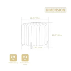 22.05"Wide Upholstered Round Pouf Ottoman Foot Rest With Black Metal Legs,Faux Fur Footstool For Living Room Bedroom Entryway. Brown -House Furnish World GUEST 2bbccaea 0a38 4a3a a58e 53f06652fcf3 2