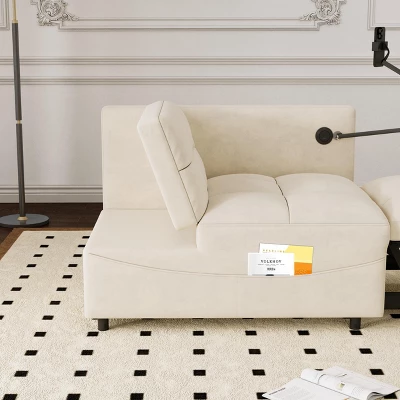 Foldable Sofa Bed In 3 Lengths, Modern Sofa Sofa Sofa Polyester Polyesterll-out Bed, Loveseat Sofa Adjustable Back And With USB Port And Phone Stand 4 Foldable Sofa Bed In 3 Lengths, Modern Sofa Sofa Sofa Polyester Polyesterll-out Bed, Loveseat Sofa Adjustable Back And With USB Port And Phone Stand - Image 4