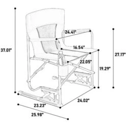 Outdoor Freestyle Rocker Camping Chair Portable Folding Rocking Chair With Solid, Durable Armrests, Drink Holder & Comfortable Backrest -Blue -House Furnish World GUEST 2cf1bd02 0f5b 4d43 83d9 7a5d29cd720f