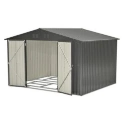 10X8 FT Outdoor Storage Shed, All Weather Metal Sheds With Lockable Doors, Tool Shed For Garden, Patio, Backyard, Lawn, Black -House Furnish World GUEST 2d25574e 7fae 4592 9153 706cfd0e058c