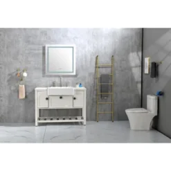 36inx 36inLED Bathroom Mirror With Front And Backlight, Wall Mounted Vanity Mirror, Anti-Fog, Memory, 3 Colors, Stepless Dimmable -House Furnish World GUEST 2d4d600b 7ffa 475d a6bf 355b981ae11c