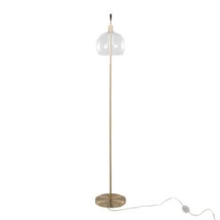 Metro 61" Contemporary Metal Floor Lamp In Royal Gold Metal With Clear Seeded Glass Shade From Grandview Gallery By LumiSource -House Furnish World GUEST 2df084fd e1b5 4a5f a652 4ae6b631e85f