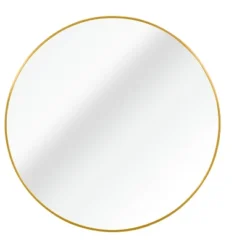 Gold 30 Inch Metal Round Bathroom Mirror