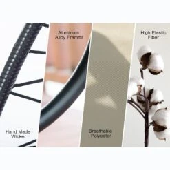 Egg Chair With Stand Indoor Outdoor Swing Chair Patio Wicker Hanging Egg Chair Hanging Basket Chair Hammock Chair With Stand For Bedroom Room Balcony -House Furnish World GUEST 30ff8356 caa6 4273 917b f4e55c3fd221