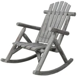 Wooden Porch Rocker Chair,Durable Wooden Porch Rocker Chair,Fir Log Rocking Chair,Patio Rockers For Outside,Garde.Light Gray Color -House Furnish World GUEST 310d7561 4c9b 4c04 84aa ee2cfc58be0e