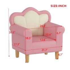 Polyester Kids Sofa, Princess Armchair For Children, Petal Shape Toddler Sofa Chair For Playroom, Children's Bedroom, Pink+White -House Furnish World GUEST 340907a7 dab1 4635 b7bd 74cf65596d5d