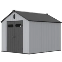 XWT013-1 8*10ft Resin Plastic Storage Shed For Backyard Garden Big Spire Tool Storage -House Furnish World GUEST 35648591 7906 4d57 8426 d921b5648eaf