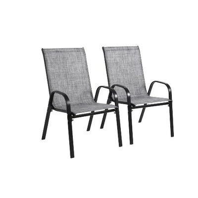 2 Piece Patio Chairs,Outdoor Camping Chairs With Breathable Textilene Fabric,Set Of 2 Chairs With Armrest High Backrest For Garden,Space Saving( Grey) 13 2 Piece Patio Chairs,Outdoor Camping Chairs With Breathable Textilene Fabric,Set Of 2 Chairs With Armrest High Backrest For Garden,Space Saving( Grey) - Image 13