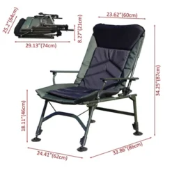 Camping Lounge Chair, Portable Folding Reclining Camping Chair With Adjustable Backrest For Indoor And Outdoor Camping Hiking Fishing,Green+black -House Furnish World GUEST 3635cb40 c1b3 439c b65f c44a96160cc3