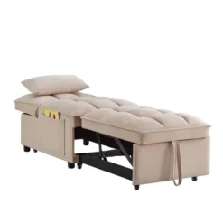 4 In1 Multifunction Single Sofa Bed With Storage Pockets,Tufted Single Polyesterll-out Sofa Bed With Adjustable Backrest And Pillows 25 4 In1 Multifunction Single Sofa Bed With Storage Pockets,Tufted Single Polyesterll-out Sofa Bed With Adjustable Backrest And Pillows -House Furnish World GUEST 3668c9bf 9116 4f68 aabc 27dd5c3cc934