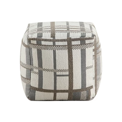 Square Pouf Multi-Color Jacquard Fabric Upholstery Modern Ottoman, Footstool, Non-Slip Floor Pouf, Bean Bag Chair, 1pc Sitting Pouf 2 Square Pouf Multi-Color Jacquard Fabric Upholstery Modern Ottoman, Footstool, Non-Slip Floor Pouf, Bean Bag Chair, 1pc Sitting Pouf - Image 2