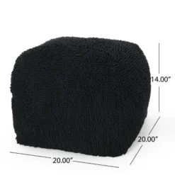 Spongy Microfiber Square Pouf, Dark Charcoal -House Furnish World GUEST 37f52c6f 4229 4087 bfd7 fc40abfdd27f
