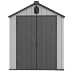 XWT012-1 6*8ft Resin Plastic Storage Shed For Backyard Garden Big Spire Tool Storage -House Furnish World GUEST 3854192f 6c1a 4fb0 b9e6 b192a1f074a3