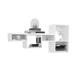 Wallshe 47" Wide 7-Tier Wall Shelf, Cube Shelf Modular Shelf For Living Room, Home Office, Bedroom White -House Furnish World GUEST 388d1237 a181 47c4 8f16 81704175ccf7