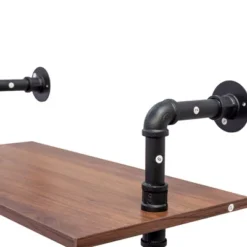 Industrial Pipe Shelf 3 Tier And 2 Tier Wall Mounted Shelves 36in Wood Display Shelves, And 3 Additional Hooks,Farmhouse Kitchen Bar Shelf -House Furnish World GUEST 39163eae 8be5 4878 b6a7 82ac23d15d67