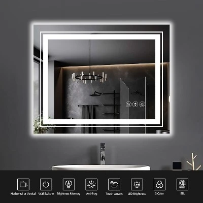 40x24 Inch Frameless LED Bathroom Mirror,Smart Mirror 6 40x24 Inch Frameless LED Bathroom Mirror,Smart Mirror - Image 6