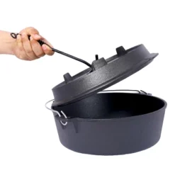 Pre-Seasoned Cast Iron Dutch Oven With Skillet Lid, Outdoor Camping Deep Pot For Camping Cooking BBQ , With Iron Pot Rack, 4.5 Quart -House Furnish World GUEST 39bf3ce4 1168 4194 8570 2a8d3bbd8073 2