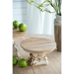 D9.5in X 5.5in Cake Stand, Wood Cake Plate With Magnesium Base -House Furnish World GUEST 39c4510f da09 4080 b9b0 48d3b85503e9
