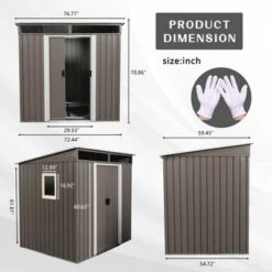 6ft X 5ft Outdoor Metal Storage Shed With Window Transparent Plate W540S00011 -House Furnish World GUEST 3a515fd4 e755 40eb a4ab 5c2ffc1f0eaa