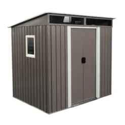 6ft X 5ft Outdoor Metal Storage Shed With Window Transparent Plate W540S00011 -House Furnish World GUEST 3ba0cf44 ef05 4b95 8a95 b3523c19ebf7