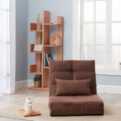 Triple Fold Down Sofa Bed, Adjustable Floor Couch Sofa With One Pillow, 5 Reclining Position, Convertible Polyester Guest Sleeper -House Furnish World GUEST 3bb4ca1a 012d 449a ad0a e32a86959278