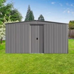 New Outdoor Storage Shed Has Two Functions:Metal Shed And Firewood Shed 14 Ft X 12 Ft, More Suitable For Winter , Grey -House Furnish World GUEST 3bd76e32 21ac 40ee be0e f9feaa469b9d