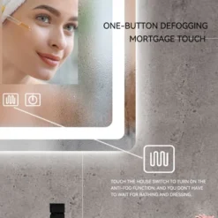 31in. H LED Single Bathroom Vanity Mirror In Polished Crystal Bathroom Vanity LED Mirror For Bathroom Wall Smart Lighted Vanity Mirrors -House Furnish World GUEST 3cf5df31 05b6 46cb 81a6 fe89ba89d7a2