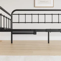 Twin Size Metal Daybed Frame With Trundle, Heavy Duty Steel Slat Support Sofa Bed Platform With Headboard, No Box Spring Needed, Black -House Furnish World GUEST 3cf8f81e 9e9e 4eb3 a671 13cf209ac89b