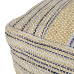 Western Handcrafted Fabric Pouf, Natural Blue -House Furnish World GUEST 3d09708a 9c2c 4792 a4b1 cc2804f054d5
