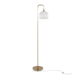 Metro 61" Contemporary Metal Floor Lamp In Royal Gold Metal With Clear Seeded Glass Shade From Grandview Gallery By LumiSource -House Furnish World GUEST 3d867679 d768 4f88 a8a5 661bcd77a905