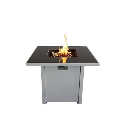 30" Metal Fire Pit With Powder-Coated Finish And Smoked Glass Top 4 30" Metal Fire Pit With Powder-Coated Finish And Smoked Glass Top - Image 4
