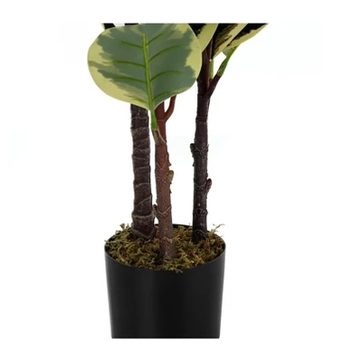 Artificial Plant, 47" Tall, Oak Tree, Indoor, Faux, Fake, Floor, Greenery, Potted, Real Touch, Decorative, Green Leaves, Black Pot 3 Artificial Plant, 47" Tall, Oak Tree, Indoor, Faux, Fake, Floor, Greenery, Potted, Real Touch, Decorative, Green Leaves, Black Pot - Image 3