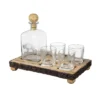 S/6 Alaine Bar Set With Mango Wood Stand