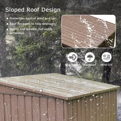 Outdoor Storage Shed 6x4 FT, Metal Tool Sheds Storage House With Lockable Double Door, Large Bike Shed Waterproof For Garden, Backyard, Lawn 1 Outdoor Storage Shed 6x4 FT, Metal Tool Sheds Storage House With Lockable Double Door, Large Bike Shed Waterproof For Garden, Backyard, Lawn