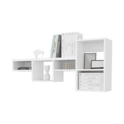 Globe Wall-Mounted Shelf Unit With 5 Shelves, White -House Furnish World GUEST 410a080a 4b77 4af0 806f 48acacefc9c7