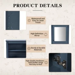 24'' X 27'' Wall Mounted Bathroom Storage Cabinet With Mirror, Medicine Cabinet With Height Adjustable Shelf, Over The Toilet Space Saver Cabinet 13 24'' X 27'' Wall Mounted Bathroom Storage Cabinet With Mirror, Medicine Cabinet With Height Adjustable Shelf, Over The Toilet Space Saver Cabinet -House Furnish World GUEST 41719880 120e 4511 ae1b effca9f00af6
