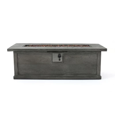 56" Outdoor 50,000 BTU Rectangular MgO Concrete Propane Fire Pit, Grey Wood Pattern (Tank Cover Not Included) 12 56" Outdoor 50,000 BTU Rectangular MgO Concrete Propane Fire Pit, Grey Wood Pattern (Tank Cover Not Included) - Image 12