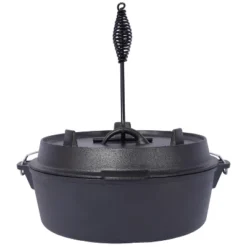 Pre-Seasoned Cast Iron Dutch Oven With Skillet Lid, Outdoor Camping Deep Pot For Camping Cooking BBQ , With Iron Pot Rack, 4.5 Quart -House Furnish World GUEST 448adce7 f911 478a 9c59 609d2e77f452 2