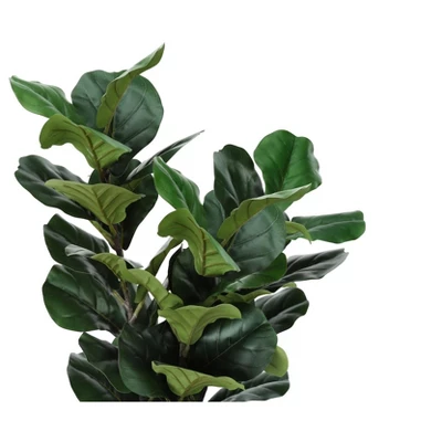 Artificial Plant, 32" Tall, Fiddle Tree, Indoor, Faux, Fake, Floor, Greenery, Potted, Real Touch, Decorative, Green Leaves, Black Pot 4 Artificial Plant, 32" Tall, Fiddle Tree, Indoor, Faux, Fake, Floor, Greenery, Potted, Real Touch, Decorative, Green Leaves, Black Pot - Image 4