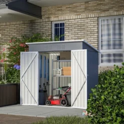 6'x4' Outdoor Metal Storage Shed For Garden Tools Lockable Door With Floor Frame -House Furnish World GUEST 44e9d5fc 111c 4096 b386 b62ddb46fd0c