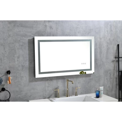 LED Bathroom Mirror 40inx 28inwith Front And Backlight, Large Dimmable Wall Mirrors With Anti-Fog, Memory, 3 Colors, LED Vanity Mirror 5 LED Bathroom Mirror 40inx 28inwith Front And Backlight, Large Dimmable Wall Mirrors With Anti-Fog, Memory, 3 Colors, LED Vanity Mirror - Image 5