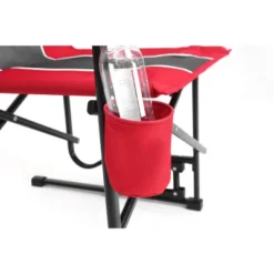 Outdoor Freestyle Rocker Camping Chair Portable Folding Rocking Chair With Solid, Durable Armrests, Drink Holder & Comfortable Backrest -Red -House Furnish World GUEST 470d0bc9 74ec 4c40 ab93 3d40d04a705e