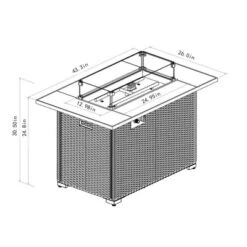 44" Propane Gas Fire Pit Table, 50000 BTU Rectangular Fire Pit, Tile Tabletop With Beautiful Wicker Base For Outside Patio Deck Garden Courtyard-Brown 27 44" Propane Gas Fire Pit Table, 50000 BTU Rectangular Fire Pit, Tile Tabletop With Beautiful Wicker Base For Outside Patio Deck Garden Courtyard-Brown -House Furnish World GUEST 47536940 224a 483a bcaf 3955b74e7908