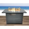 11'' H X 42'' L Steel Propane Outdoor Fire Pit Table With Lid