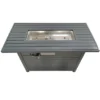 25'' H X 42'' W Steel Propane Outdoor Fire Pit Table With Lid (Grey)
