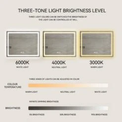 36 In. H LED Single Bathroom Vanity Mirror In Polished Crystal Bathroom Vanity LED Mirror For Bathroom Wall Smart Lighted Vanity Mirrors -House Furnish World GUEST 4941944a dfd9 424f 80ba aa99804cb537